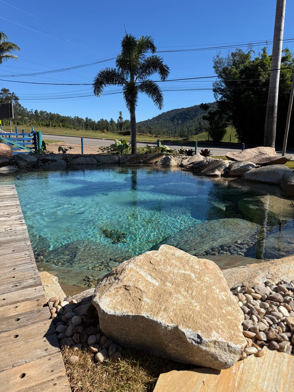 Lagoon edge with sand beach